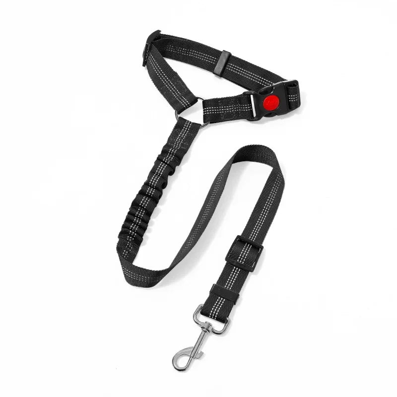 2-In-1 Dog Car Seat Belt Adjustable Reflective Pet Safety Seat Belt Dog Collar Accessories for Large Medium Small Dogs