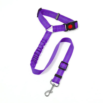2-In-1 Dog Car Seat Belt Adjustable Reflective Pet Safety Seat Belt Dog Collar Accessories for Large Medium Small Dogs